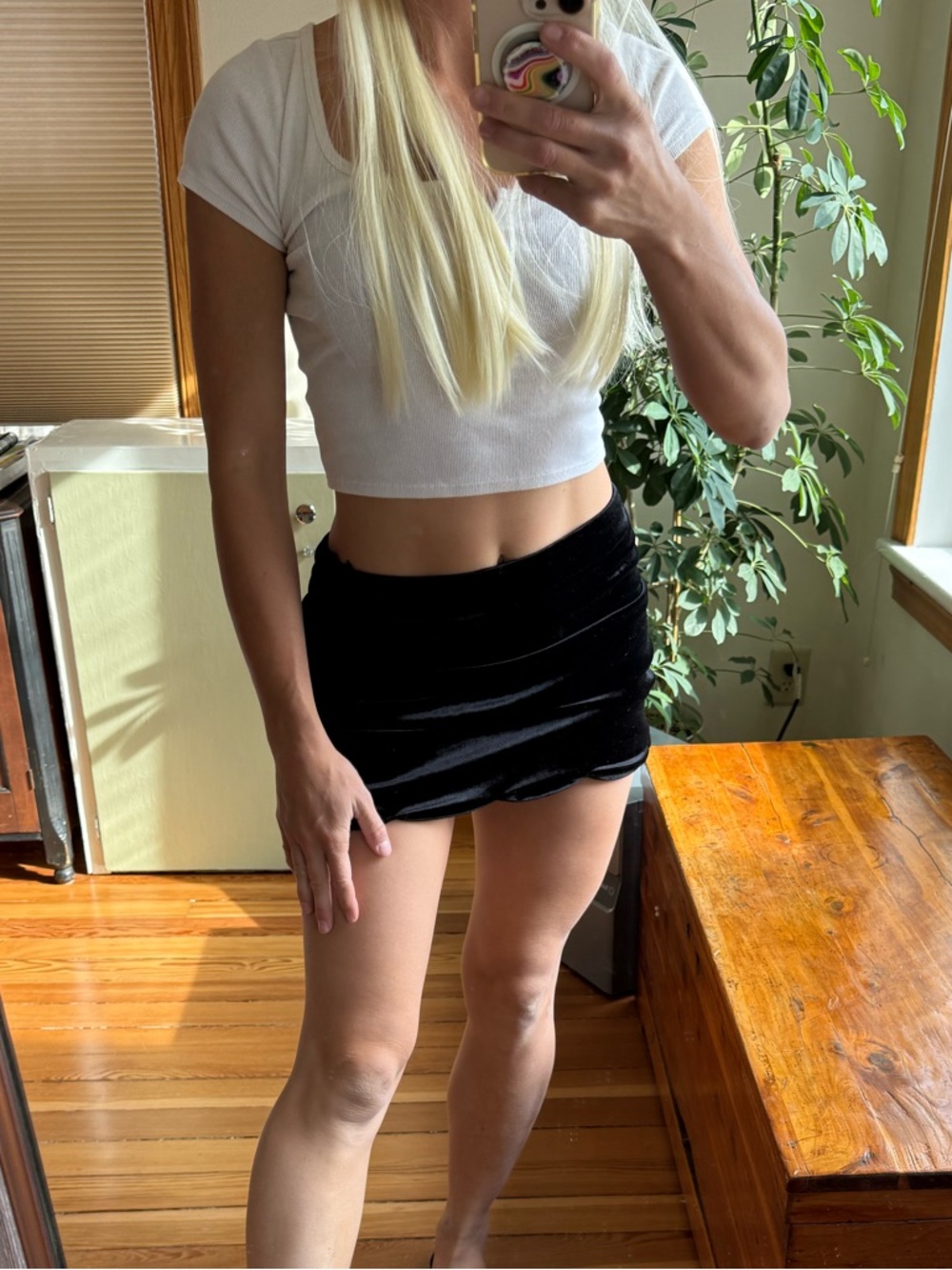 Velvet black skirt